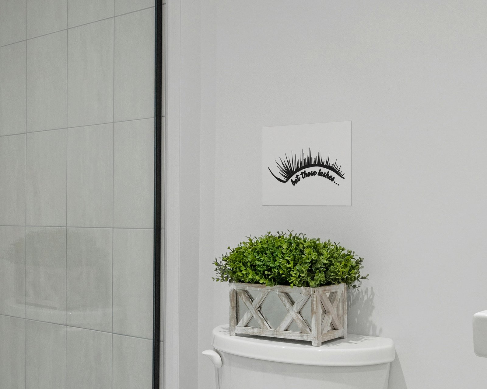 Bat Those Lashes, Bare print in a bathroom