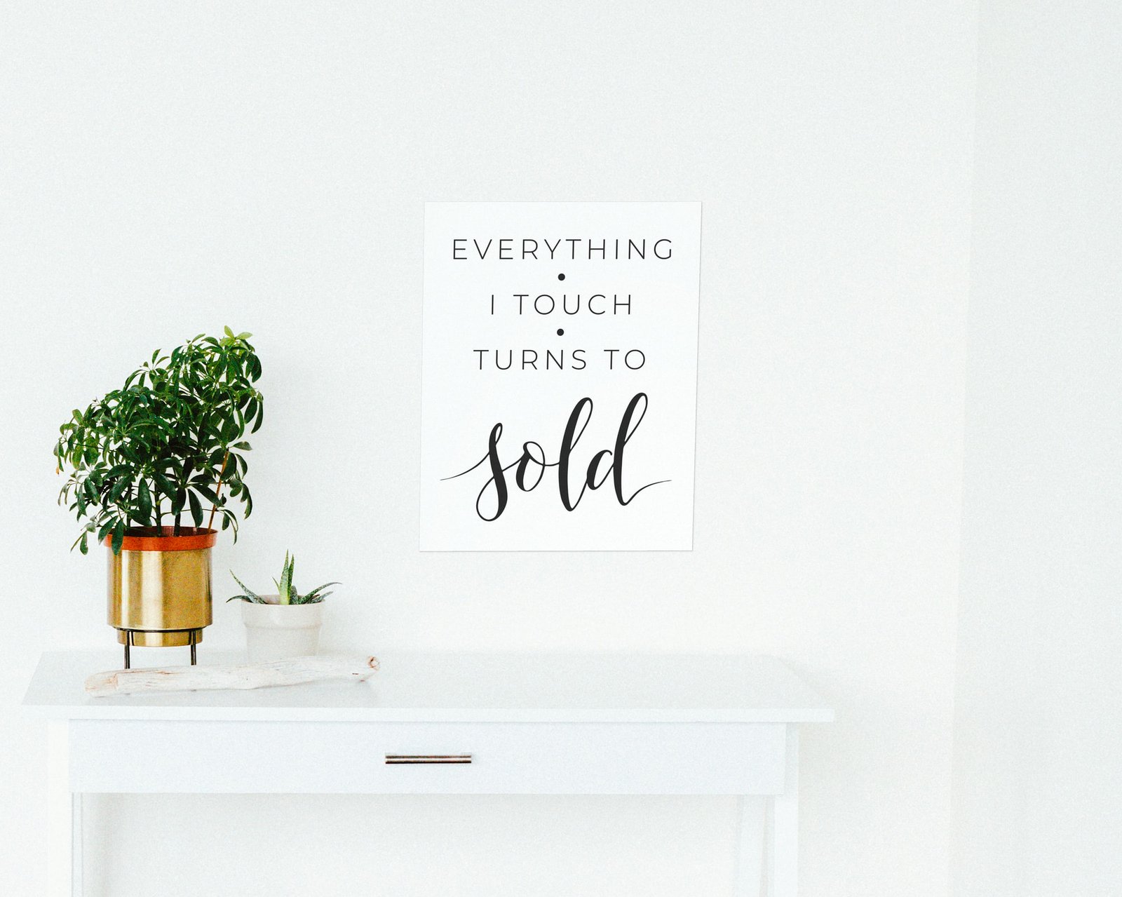 Everything I Touch Turns To Sold, Bare print in a hallway and entry