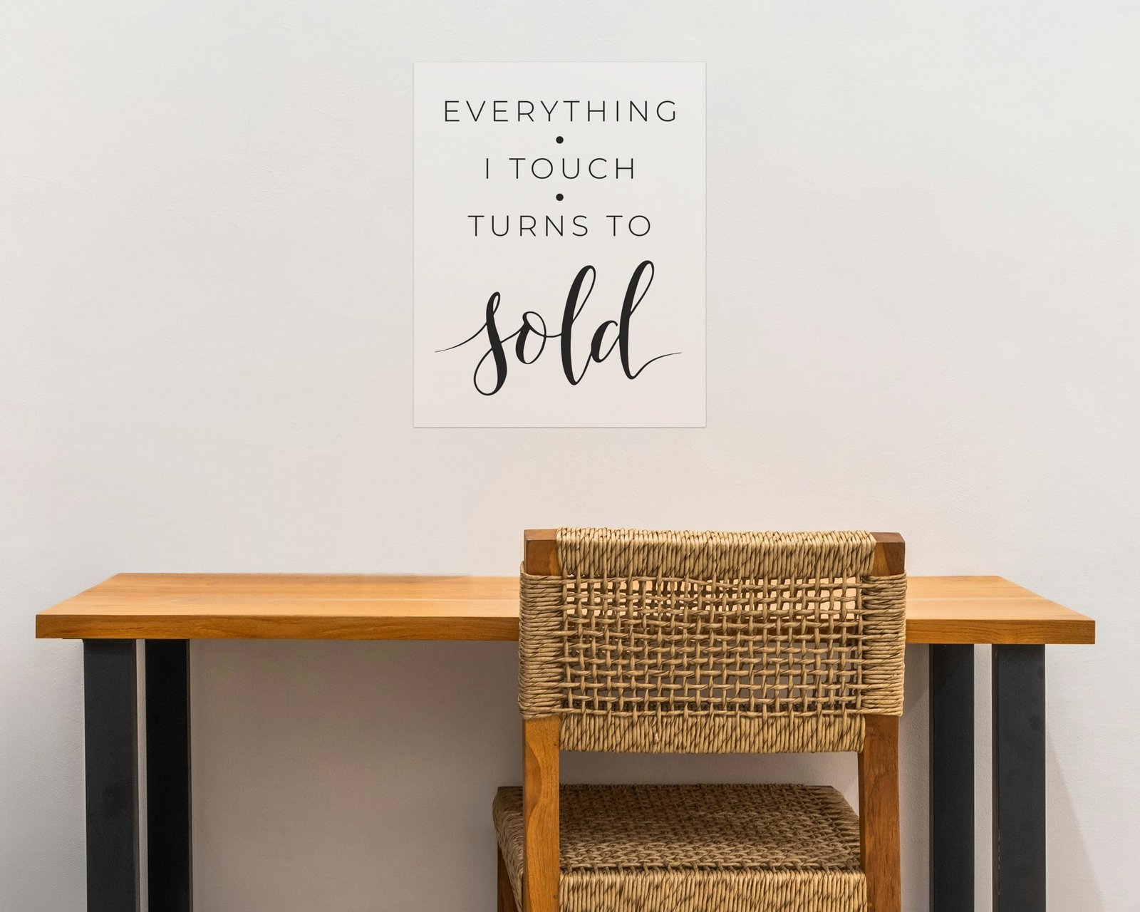 Everything I Touch Turns To Sold, Bare print in a home office
