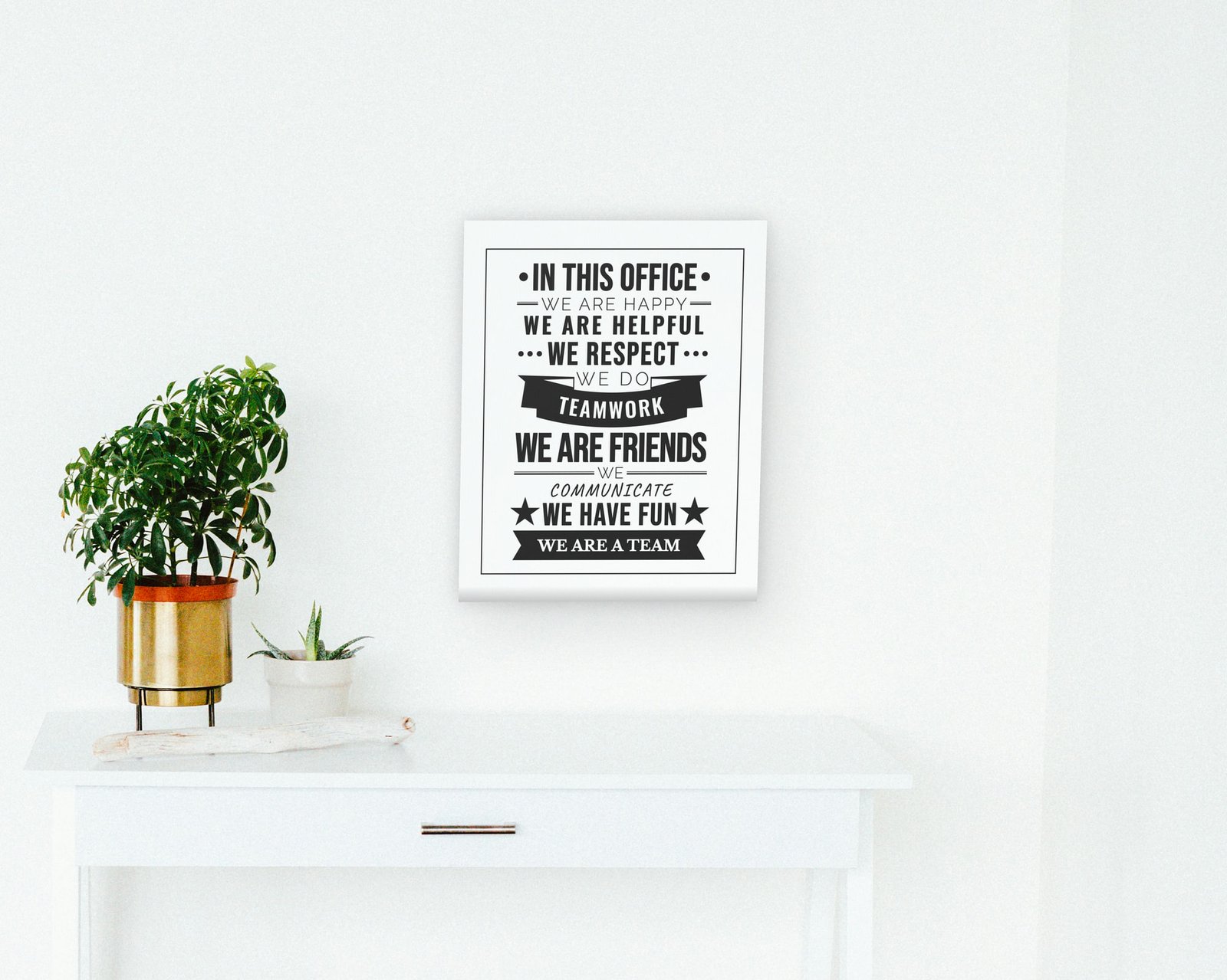 In This Office, Gallery canvas in a hallway and entry
