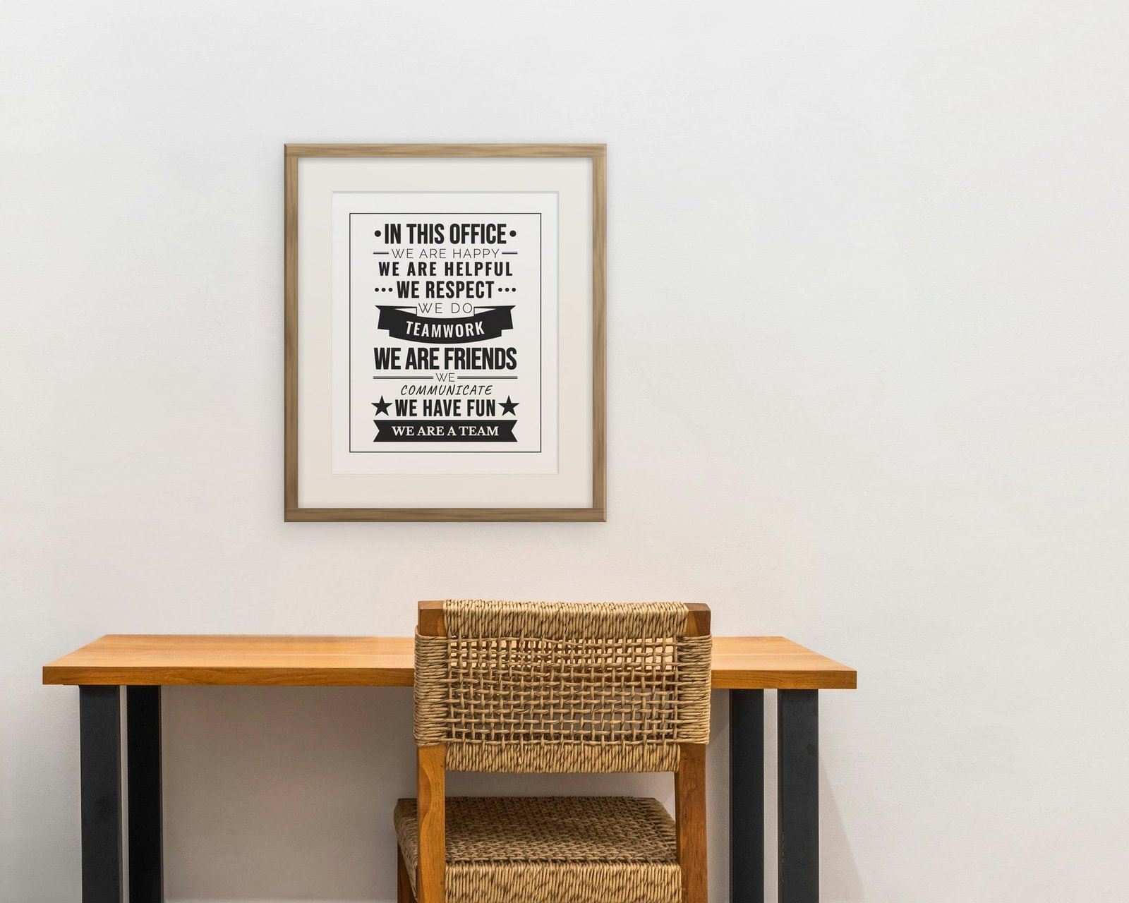 In This Office, Framed in a home office