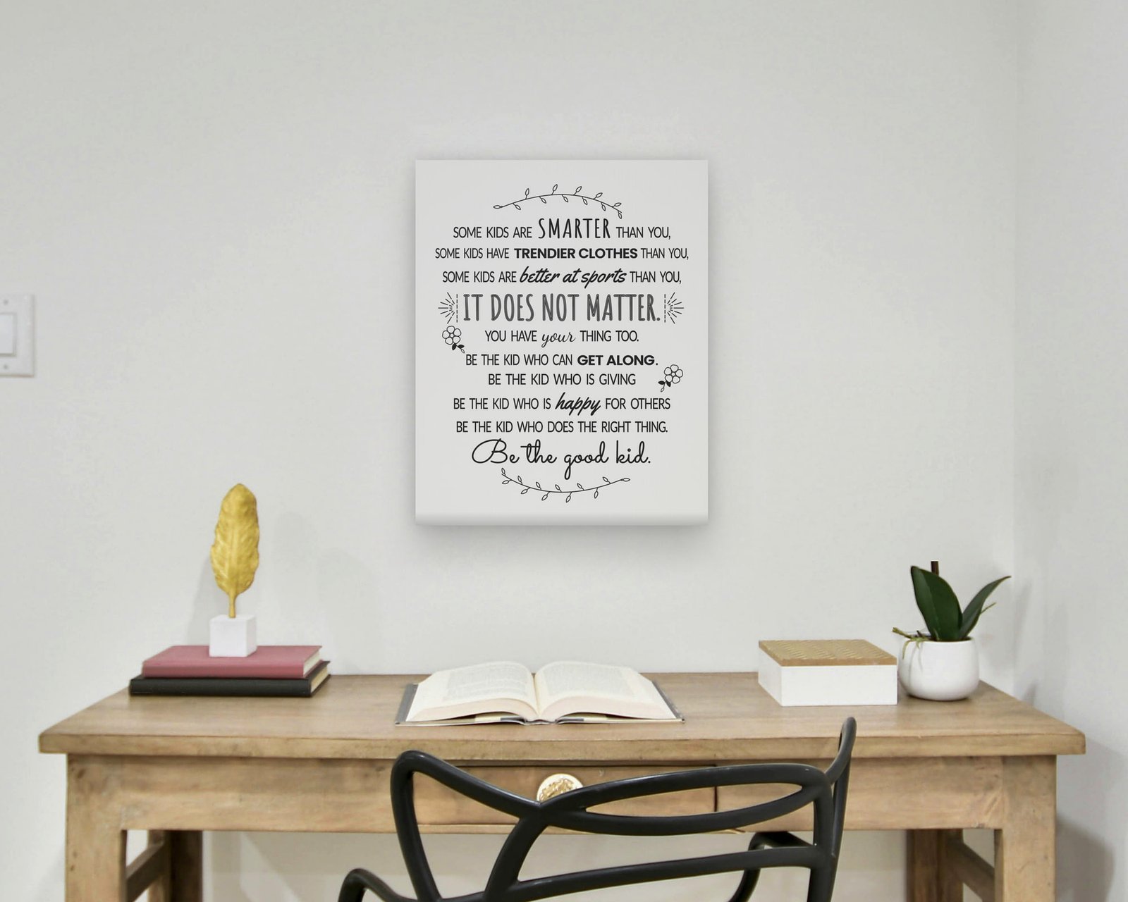 Some Kids Are Smarter Than You, Gallery canvas in a home office