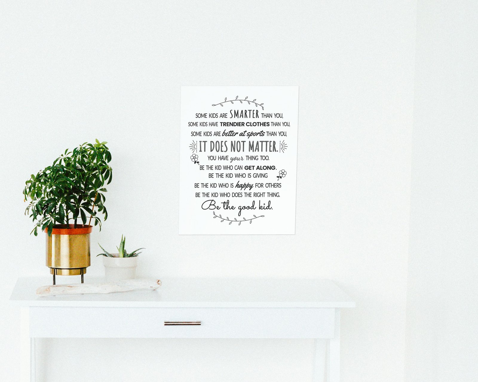 Some Kids Are Smarter Than You, Bare print in a hallway and entry