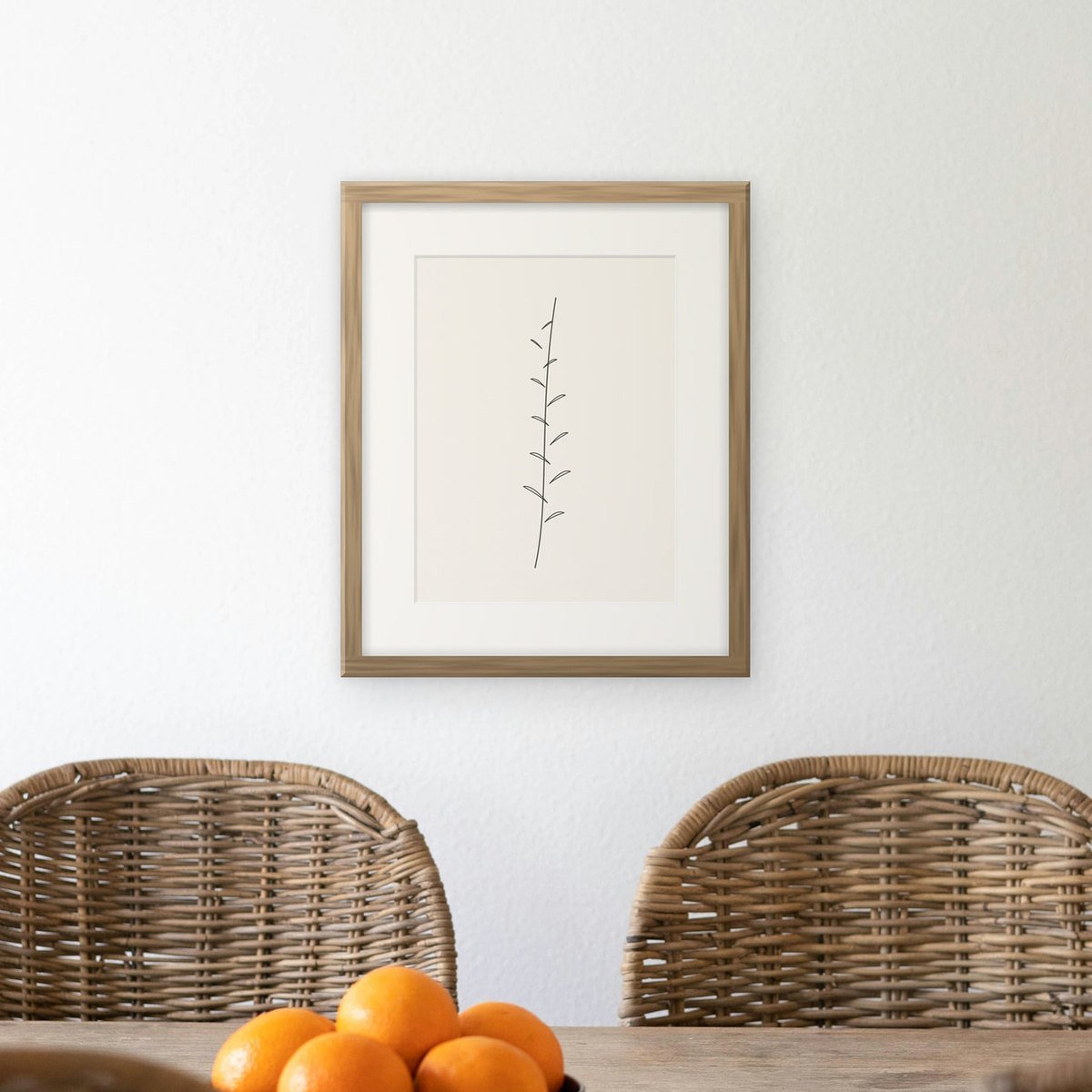 Line Botanical shown framed on a wall