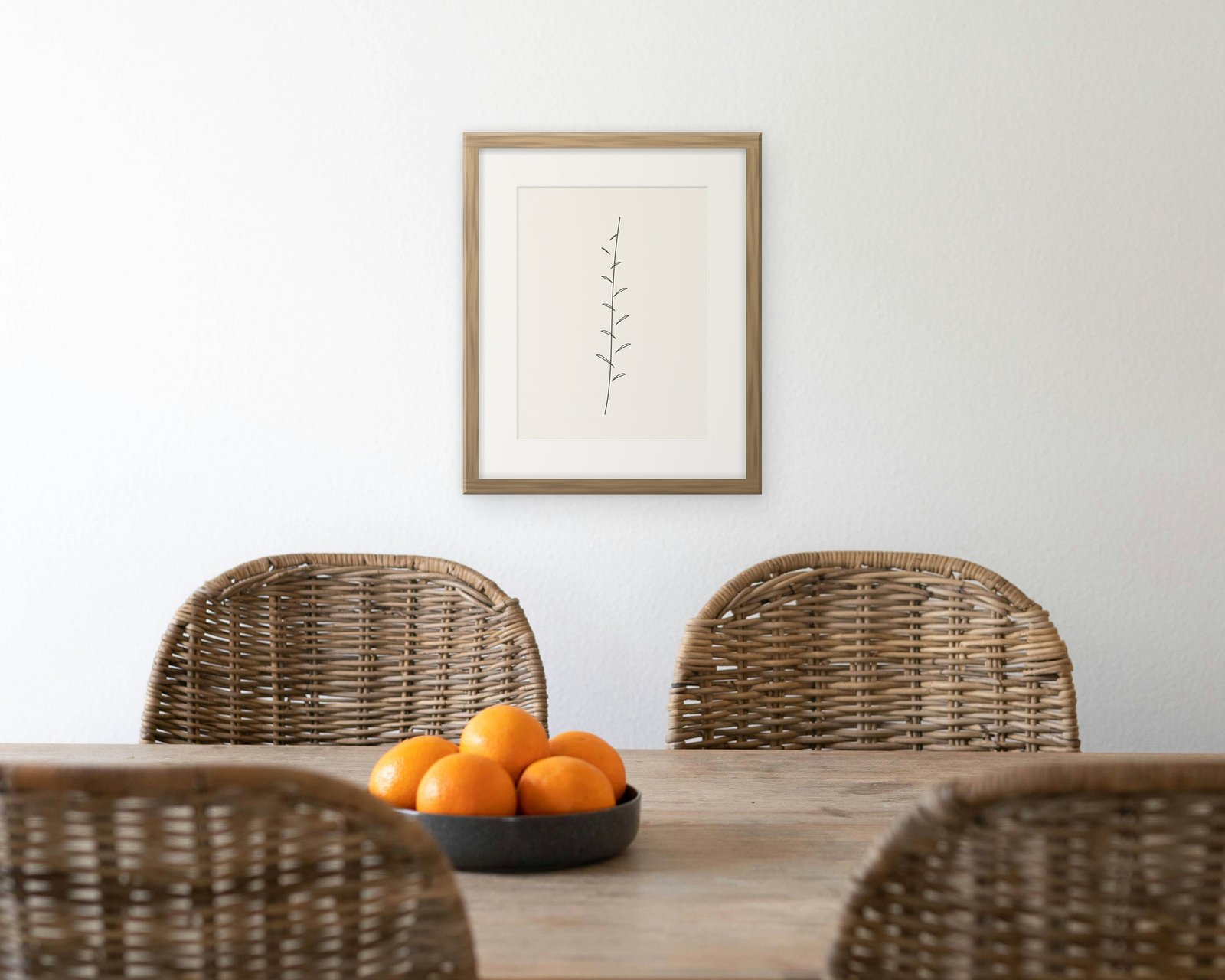 Line Botanical: Kitchen, shown at 12×16 in, framed