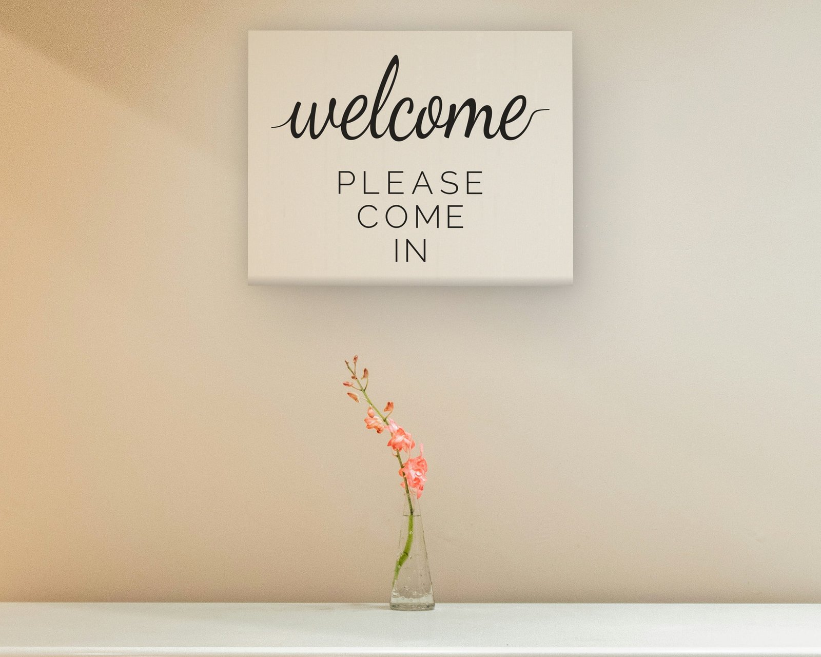 Welcome, Please Come In, Gallery canvas in a hallway and entry