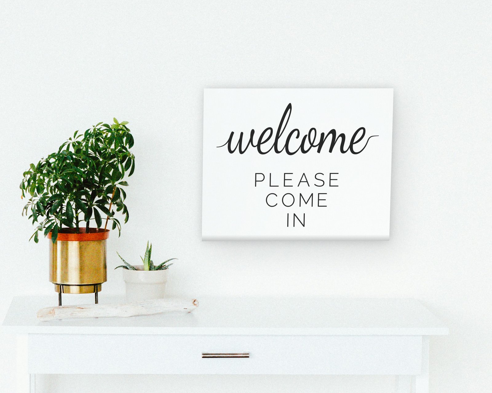 Welcome, Please Come In, Gallery canvas in a hallway and entry