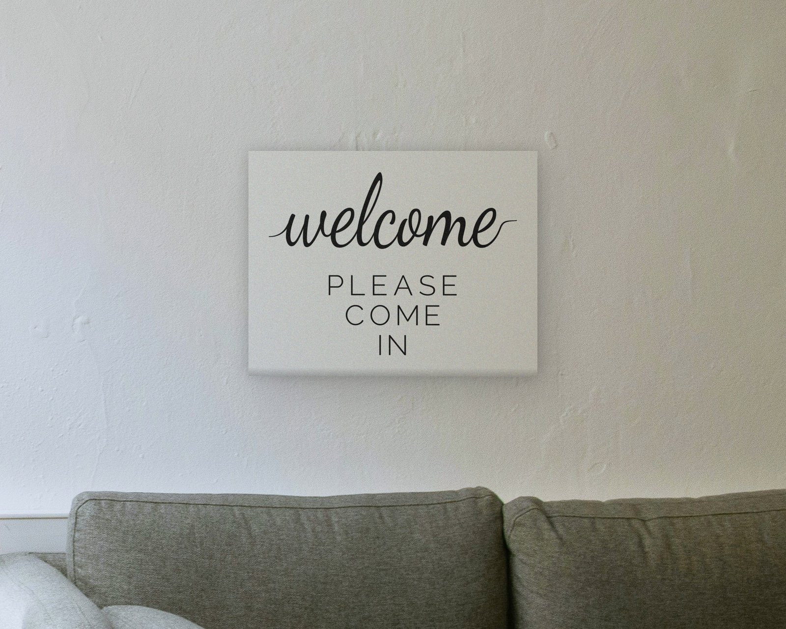 Welcome, Please Come In, Gallery canvas in a living room