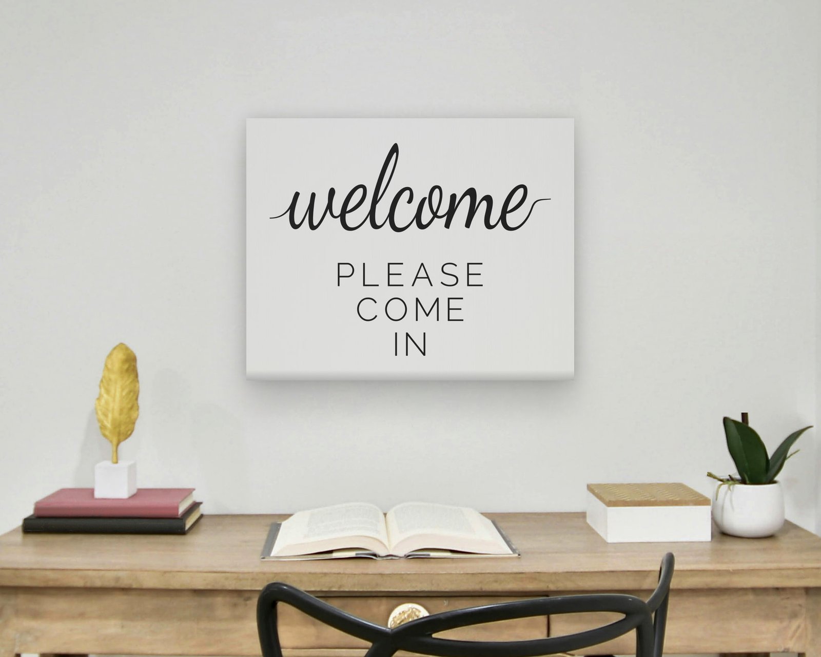 Welcome, Please Come In, Gallery canvas in a home office