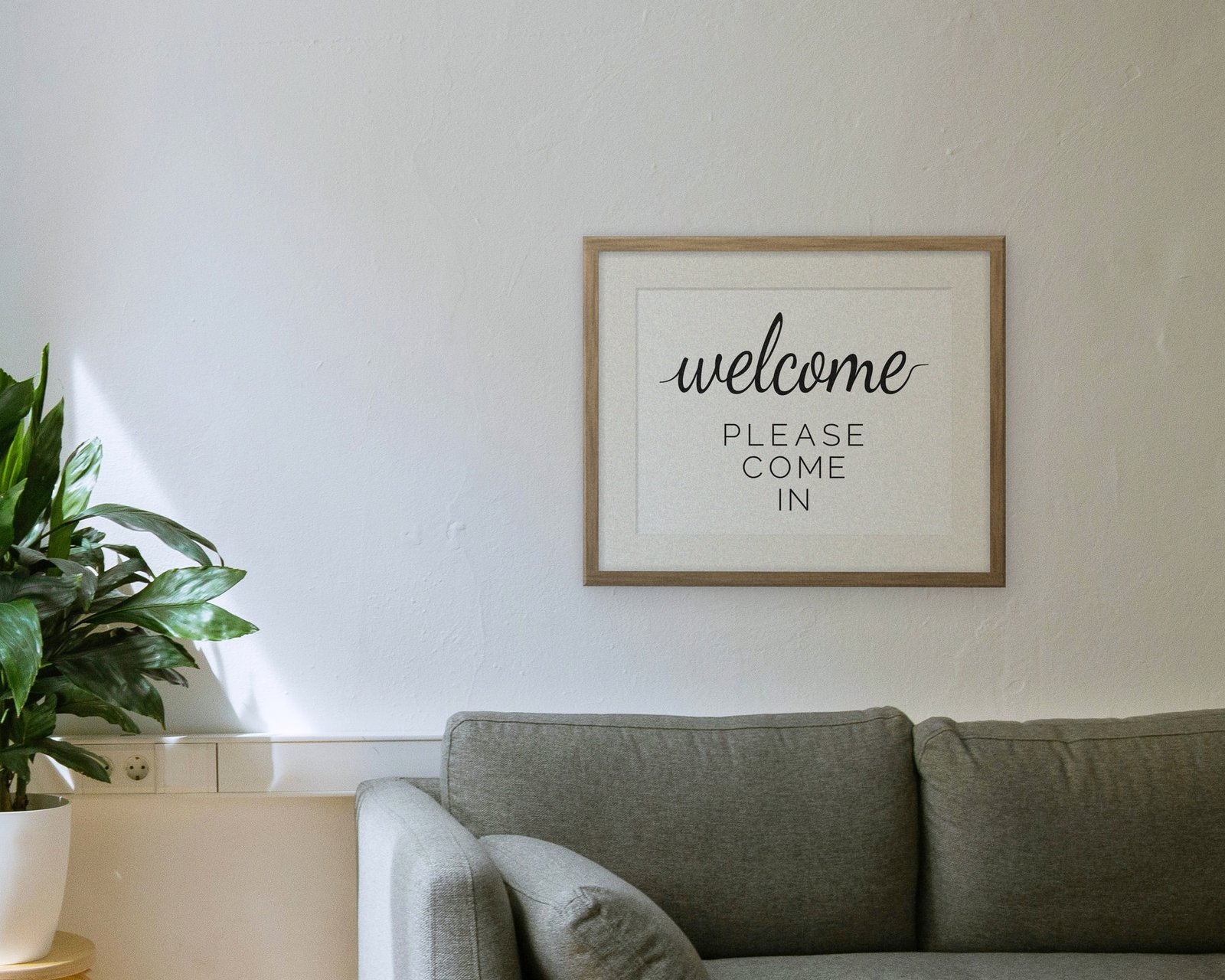 Welcome, Please Come In, Framed in a living room