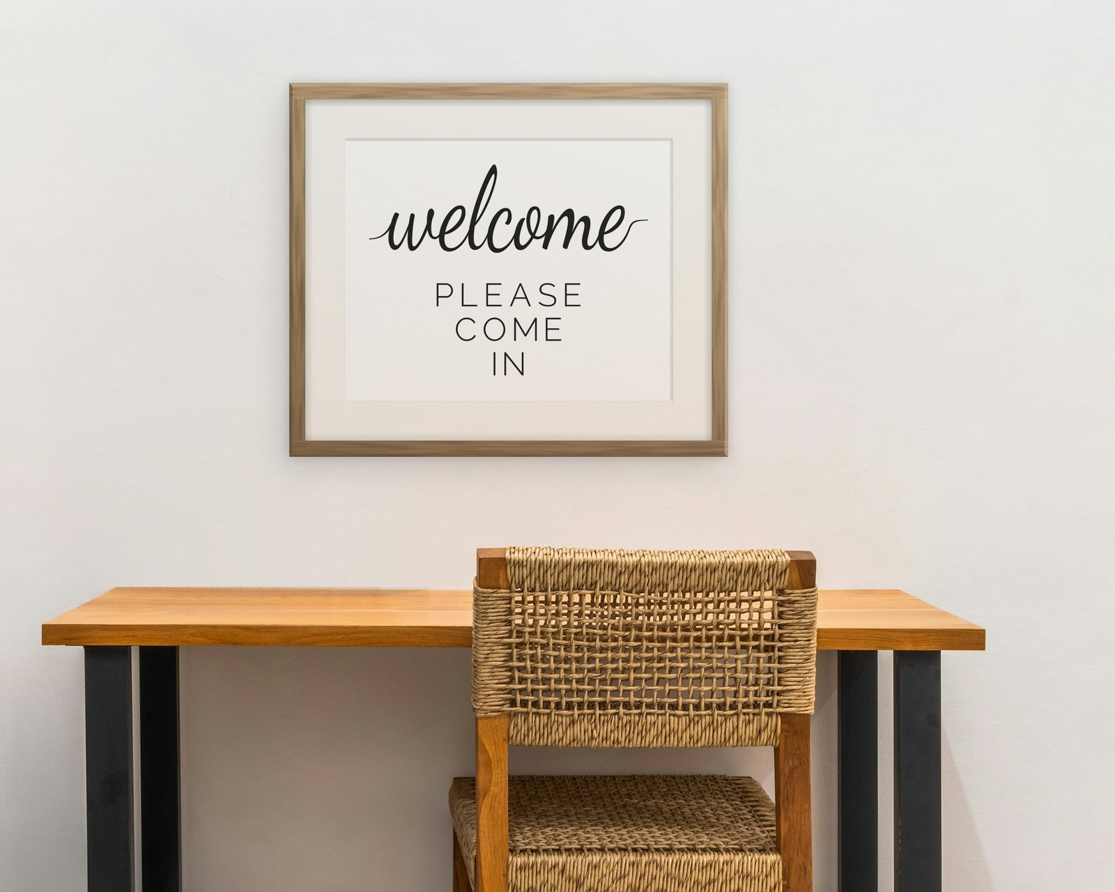 Welcome, Please Come In, Framed in a home office