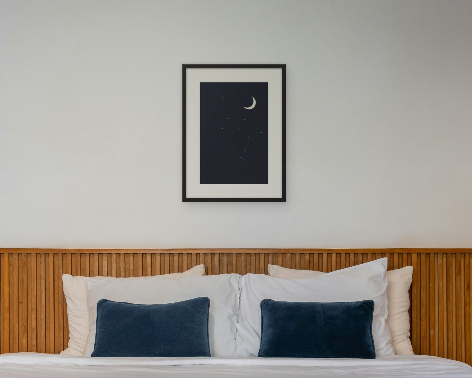 Midnight Constellation: Bedroom, shown at 12×18 in, framed