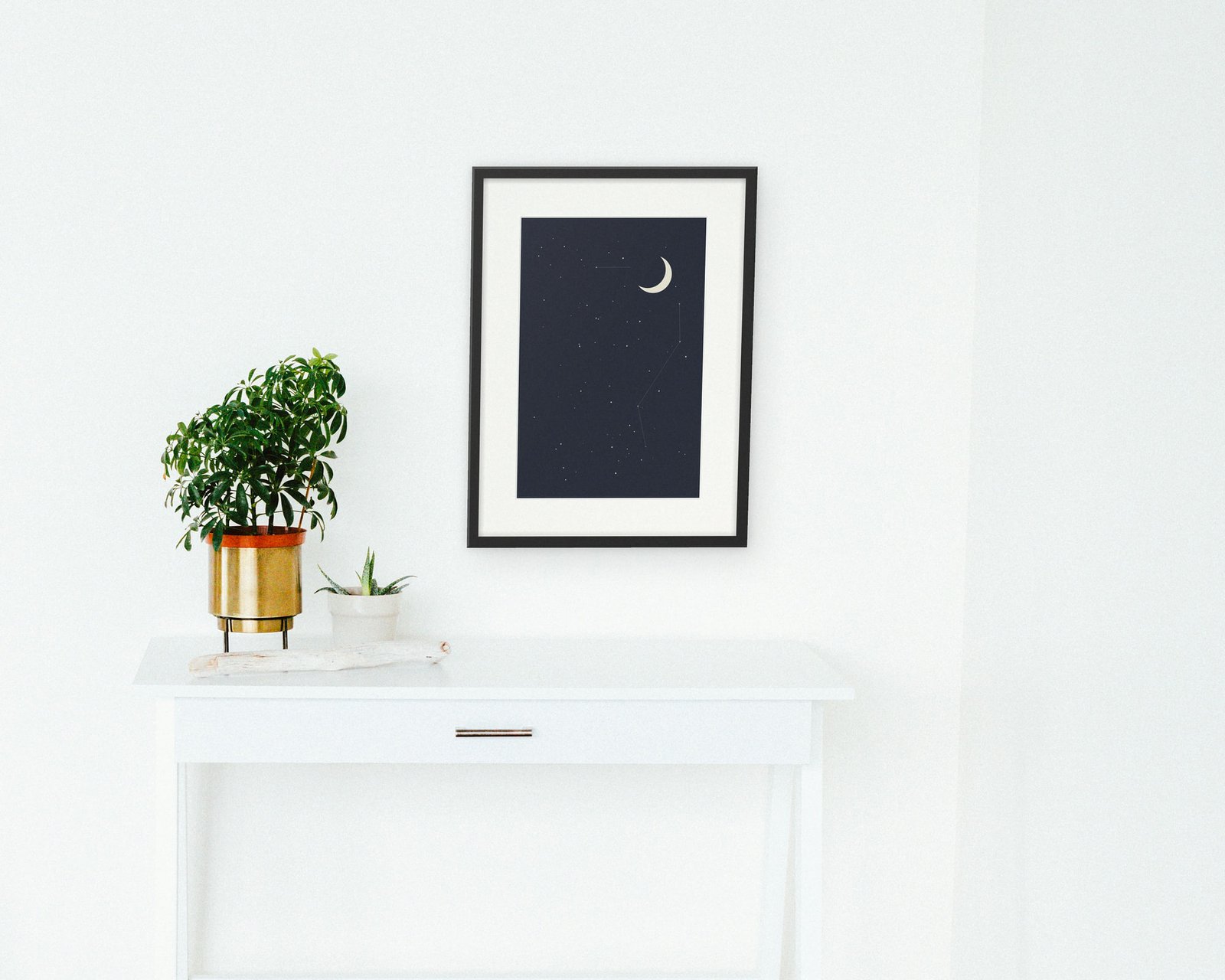 Midnight Constellation Printable Wall Art, Framed in a hallway and entry