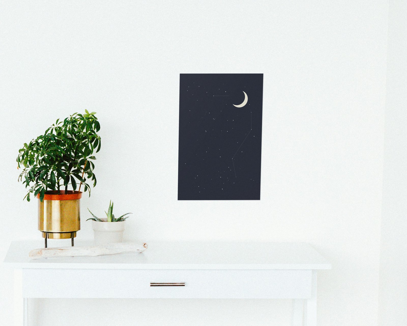 Midnight Constellation Printable Wall Art, Bare print in a hallway and entry