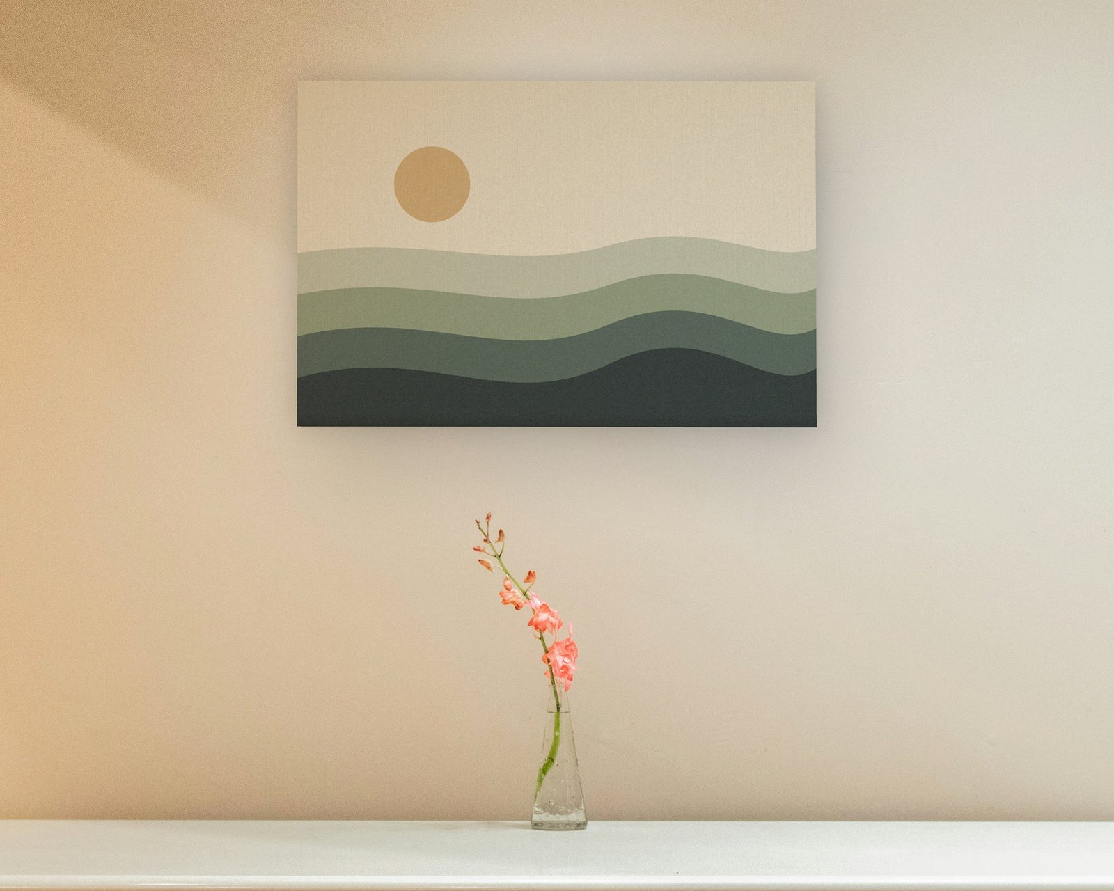 Abstract Tide Printable Wall Art, Gallery canvas in a hallway and entry
