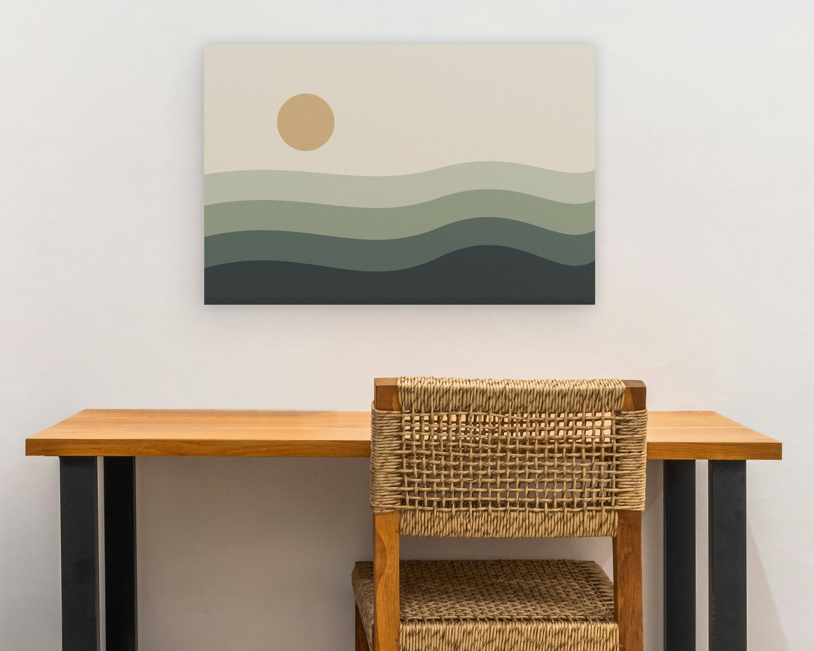 Abstract Tide Printable Wall Art, Gallery canvas in a home office