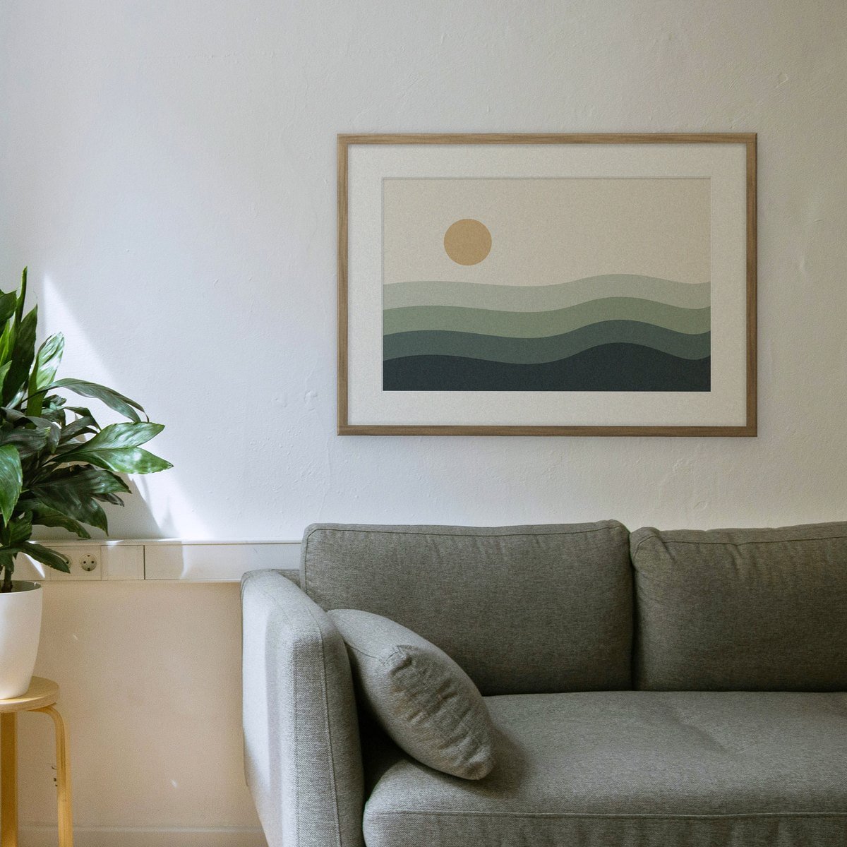 Abstract Tide shown framed on a wall
