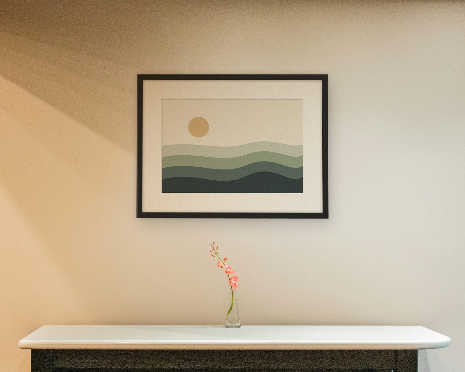 Abstract Tide Printable Wall Art, Framed in a hallway and entry