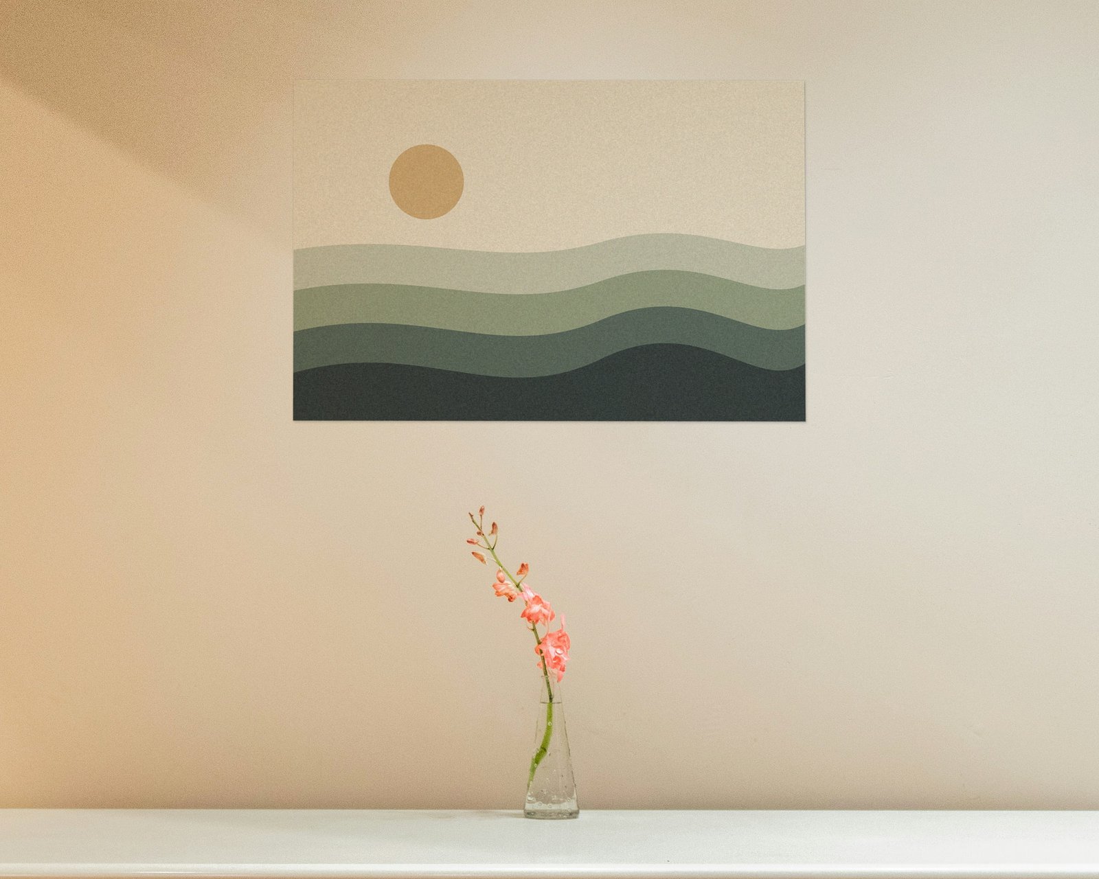 Abstract Tide Printable Wall Art, Bare print in a hallway and entry
