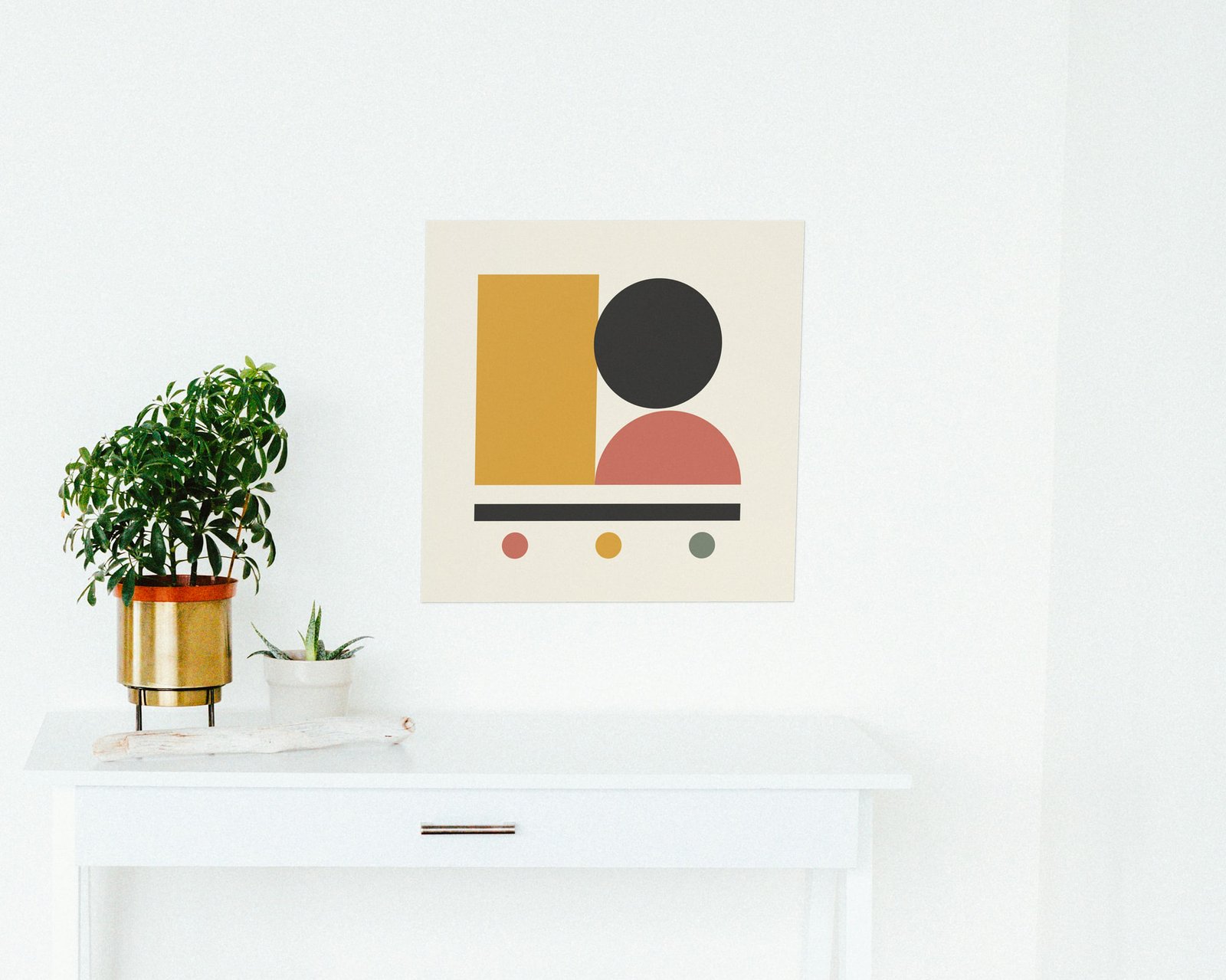 Geo Balance Printable Wall Art, Bare print in a hallway and entry
