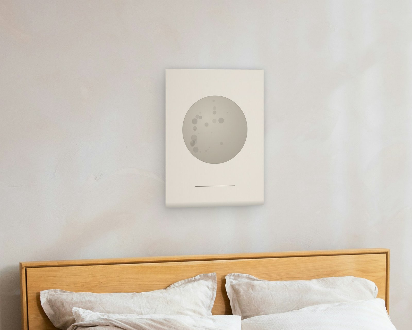 La Lune Printable Wall Art, Gallery canvas in a bedroom