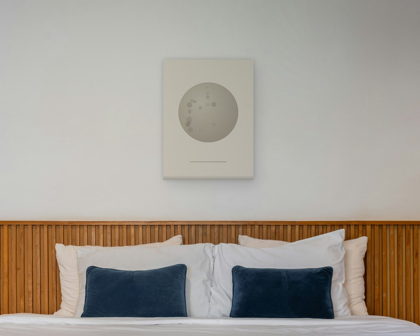 La Lune Printable Wall Art, Gallery canvas in a bedroom