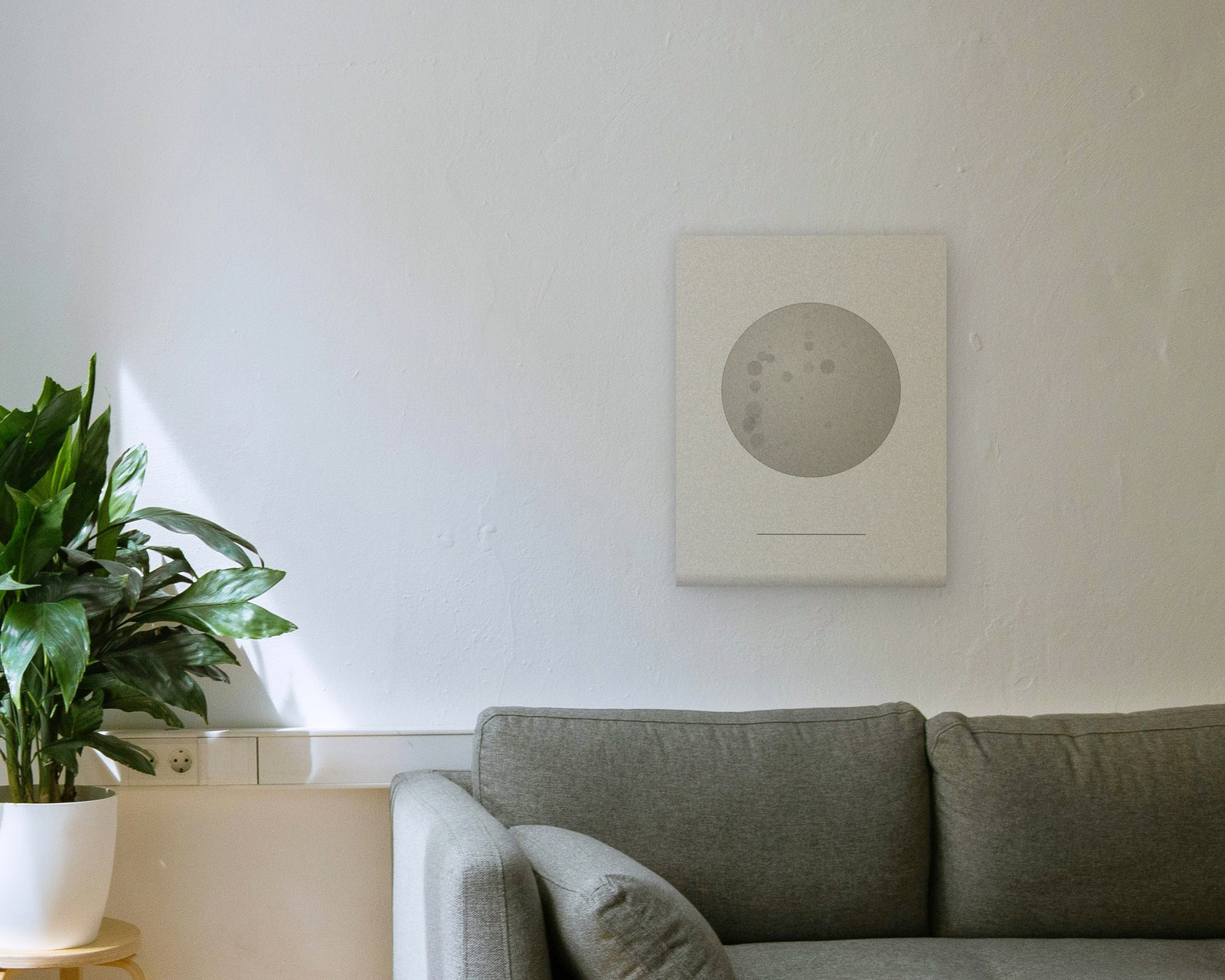 La Lune Printable Wall Art, Gallery canvas in a living room