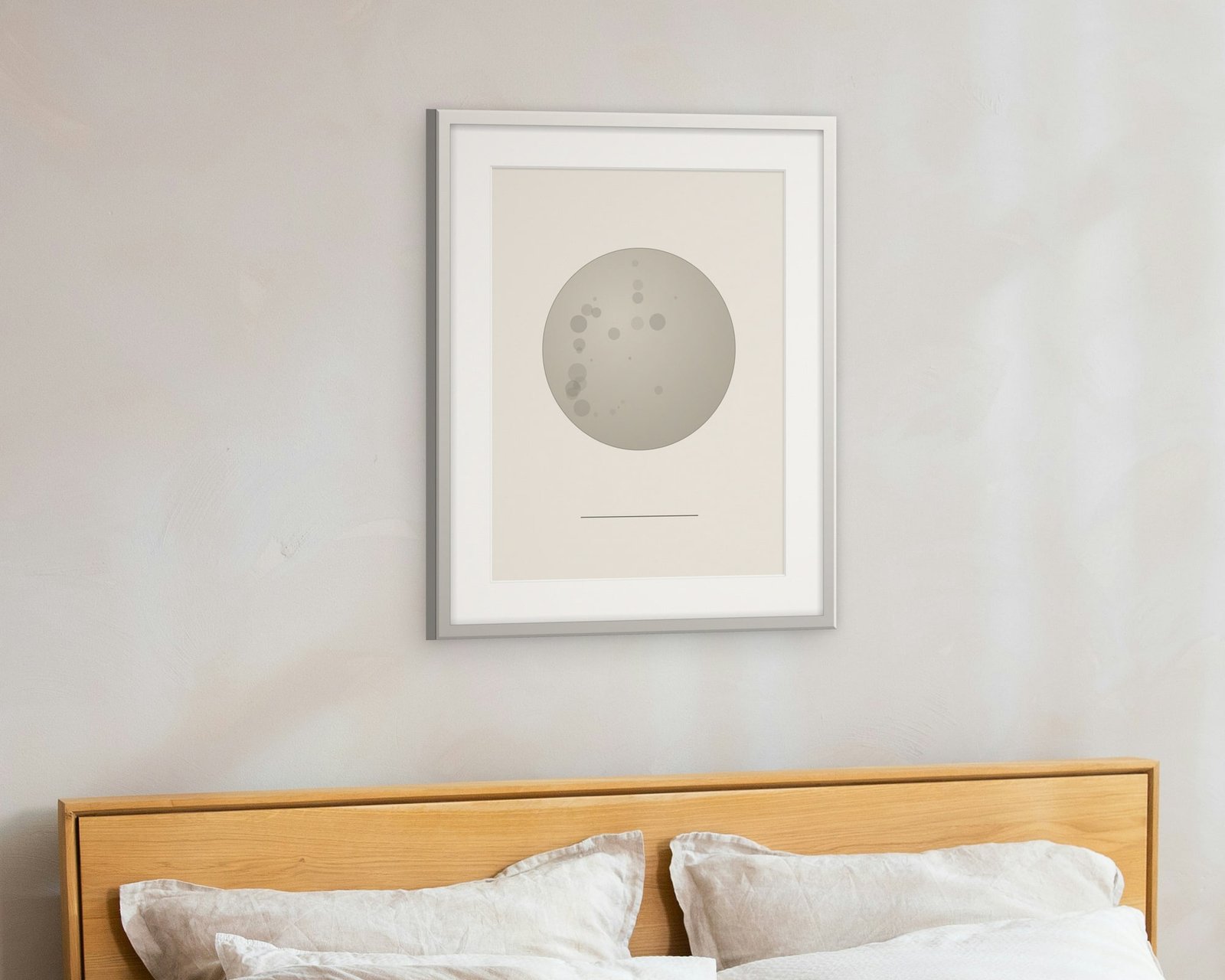 La Lune Printable Wall Art, Framed in a bedroom