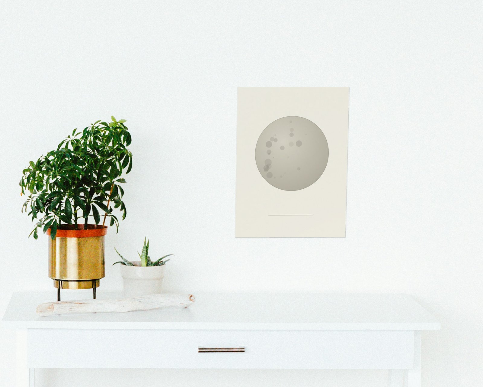 La Lune Printable Wall Art, Bare print in a hallway and entry