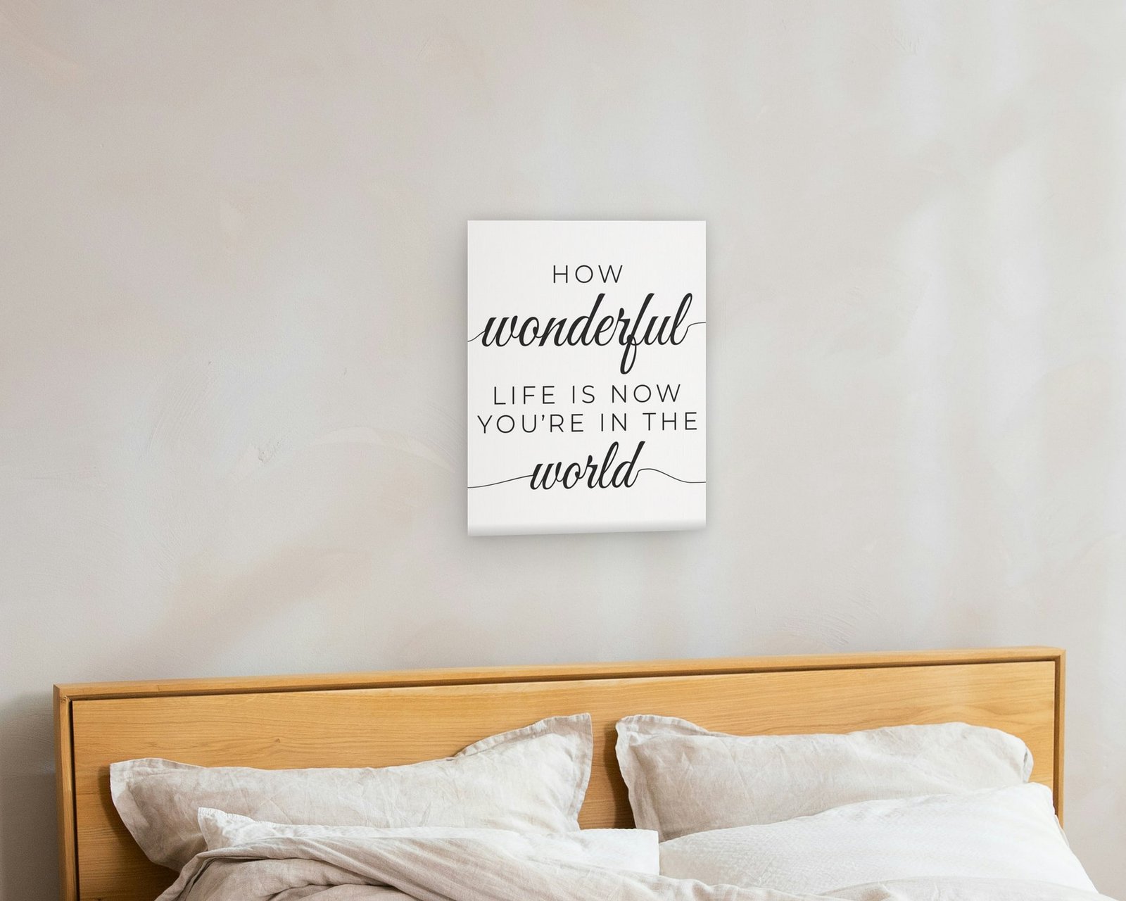 How Wonderful Life Is, Gallery canvas in a bedroom