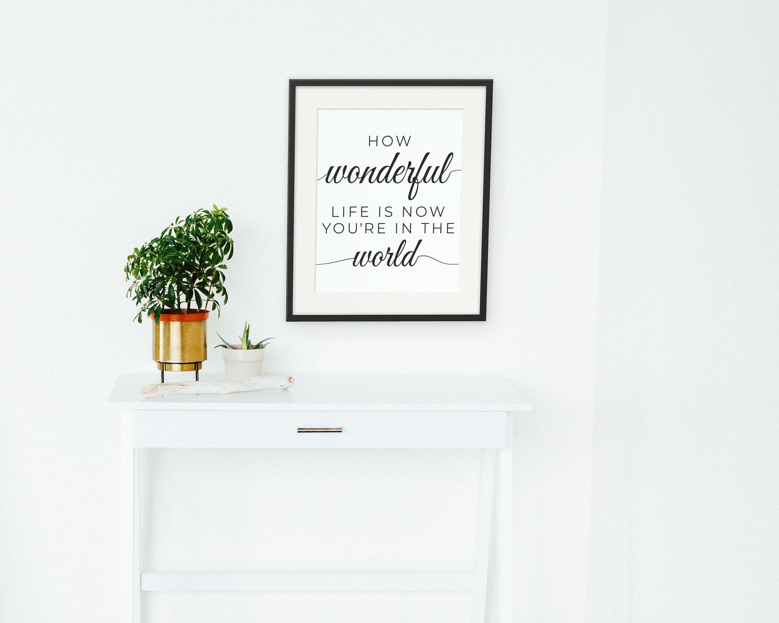 How Wonderful Life Is, Framed in a hallway and entry