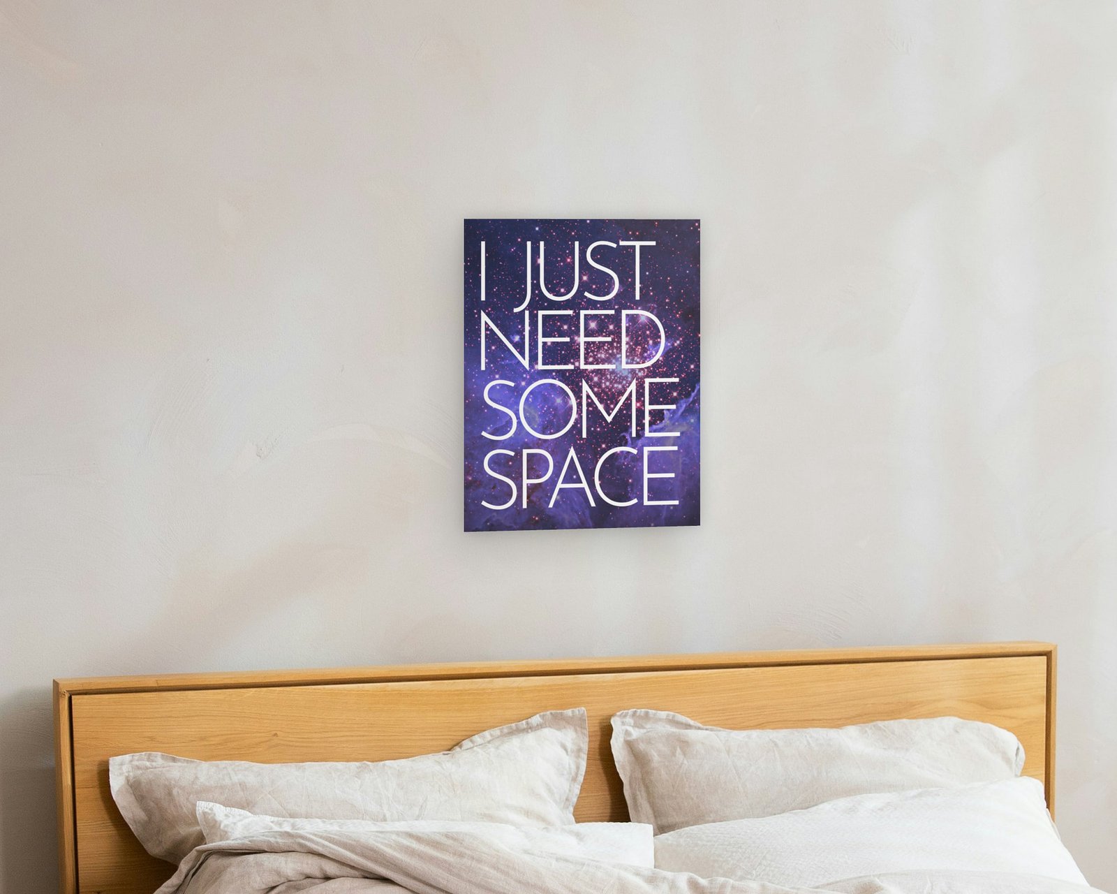 I Just Need Some Space, Gallery canvas in a bedroom