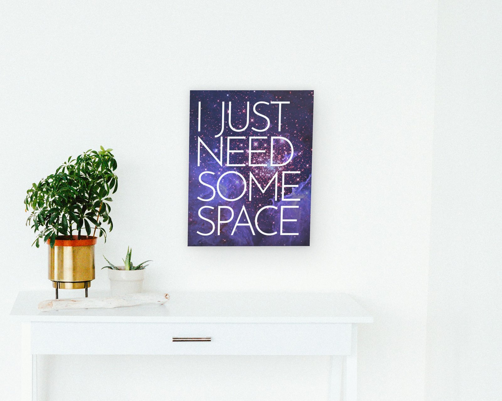 I Just Need Some Space, Gallery canvas in a hallway and entry