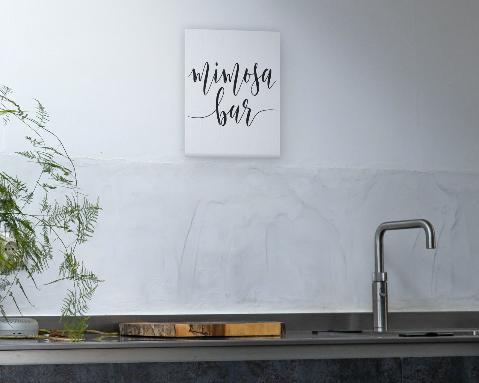 Mimosa Bar, Gallery canvas in a kitchen