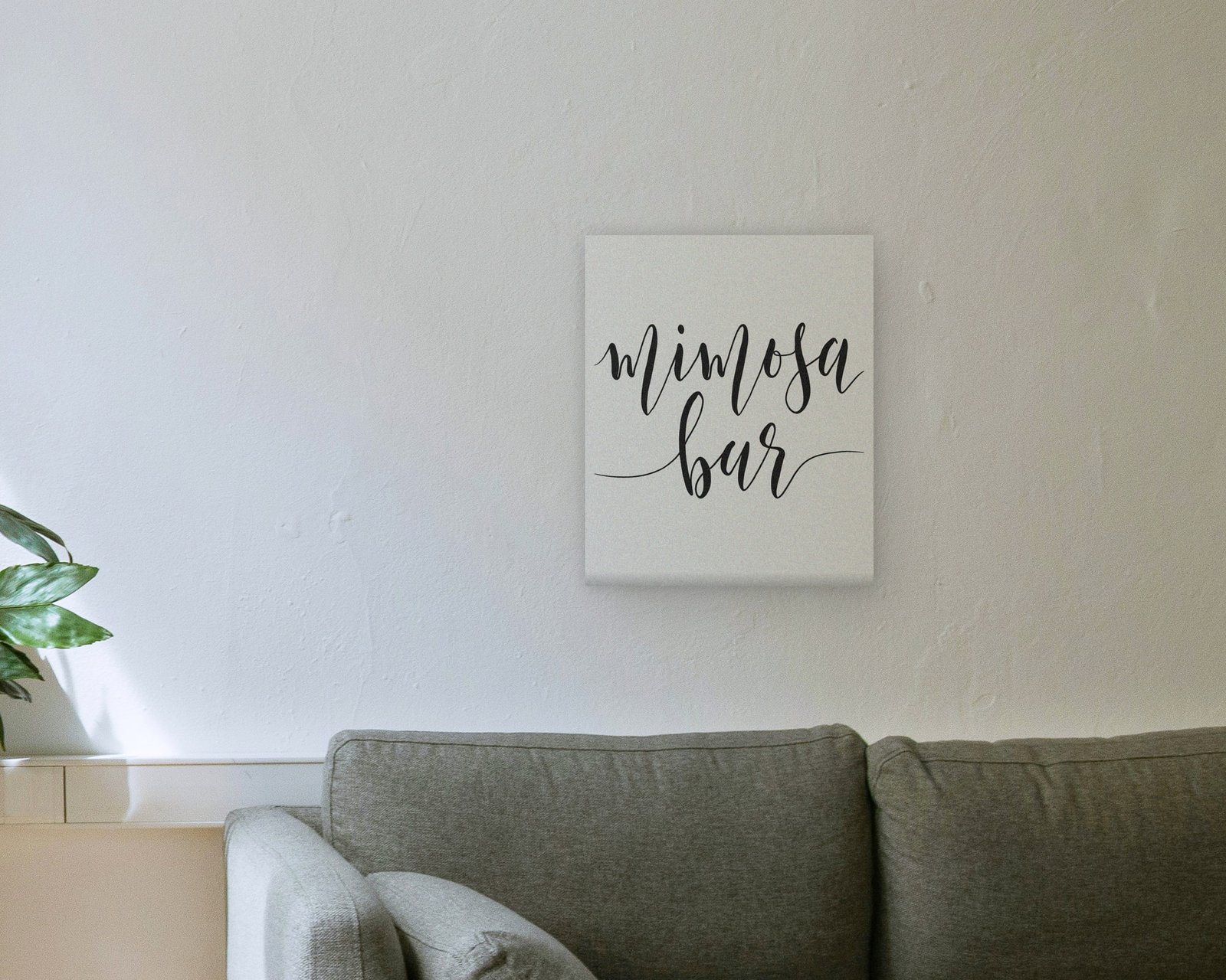 Mimosa Bar, Gallery canvas in a living room