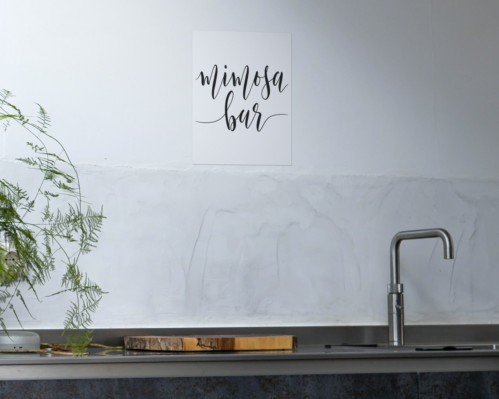 Mimosa Bar, Bare print in a kitchen